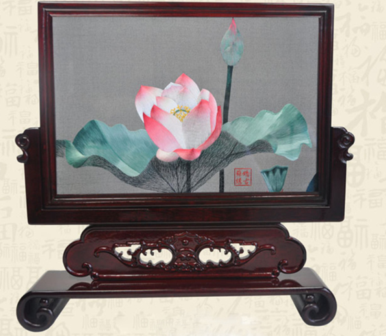 精品双面绣荷花