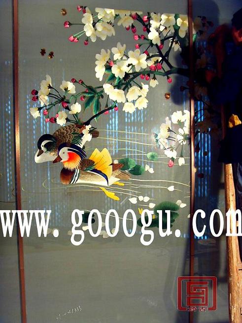 刺绣屏风安装 苏州刺绣隔断安装 双面绣隔断屏风
