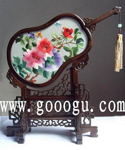 牡丹双面绣 刺绣小摆件 高级工艺品