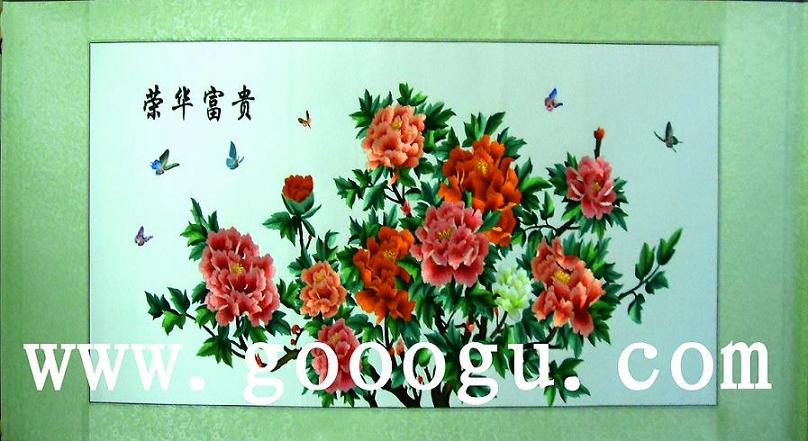 牡丹苏绣 荣华富贵刺绣画 苏州刺绣牡丹画