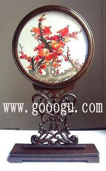 梅花双面绣,梅花苏绣,苏州刺绣梅花