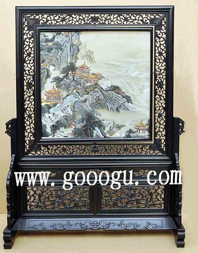 山水双面绣,山水苏绣精品,刺绣山水摆件收藏品