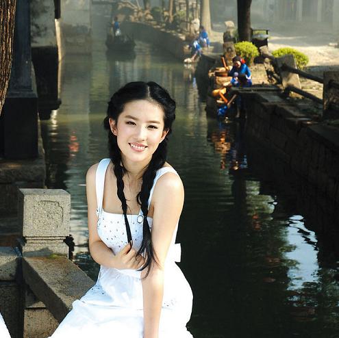 刘亦菲,明星,太湖,旅游,苏绣
